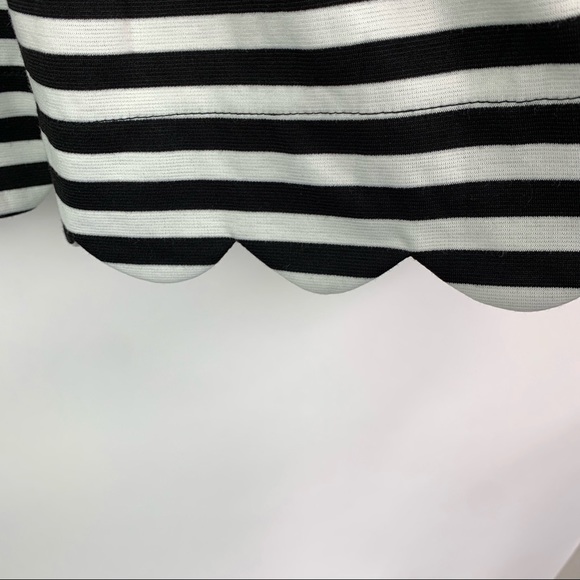 Lily Rose Peplum Scuba Striped Fit Flare Top Small - Picture 5 of 7
